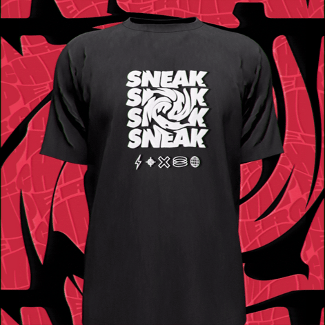BLACK SNEAK TEE - 2XL